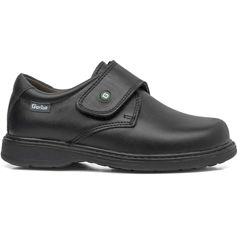 Zapato de piel negro con velcro. Tallas 25 a 40.