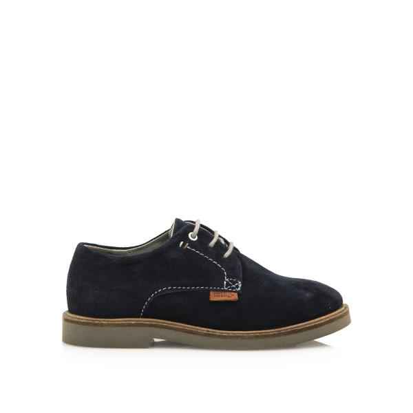 Blucher cordones en serraje azul marino. Tallas 31 a 38.