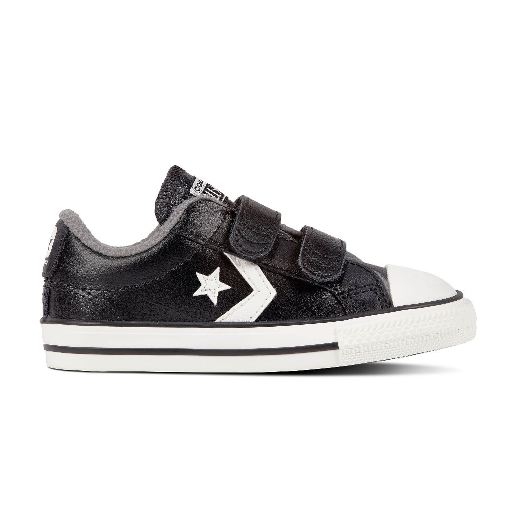 CONVERSE STAR PLAYER PIEL NEGRO CON VELCRO. TALLAS 20 Y 24.