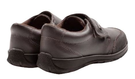 Zapato marrón de piel con velcro y puntera reforzada TITANITOS