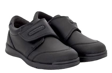 Zapato en piel negro con velcro y puntera reforzada TITANITOS