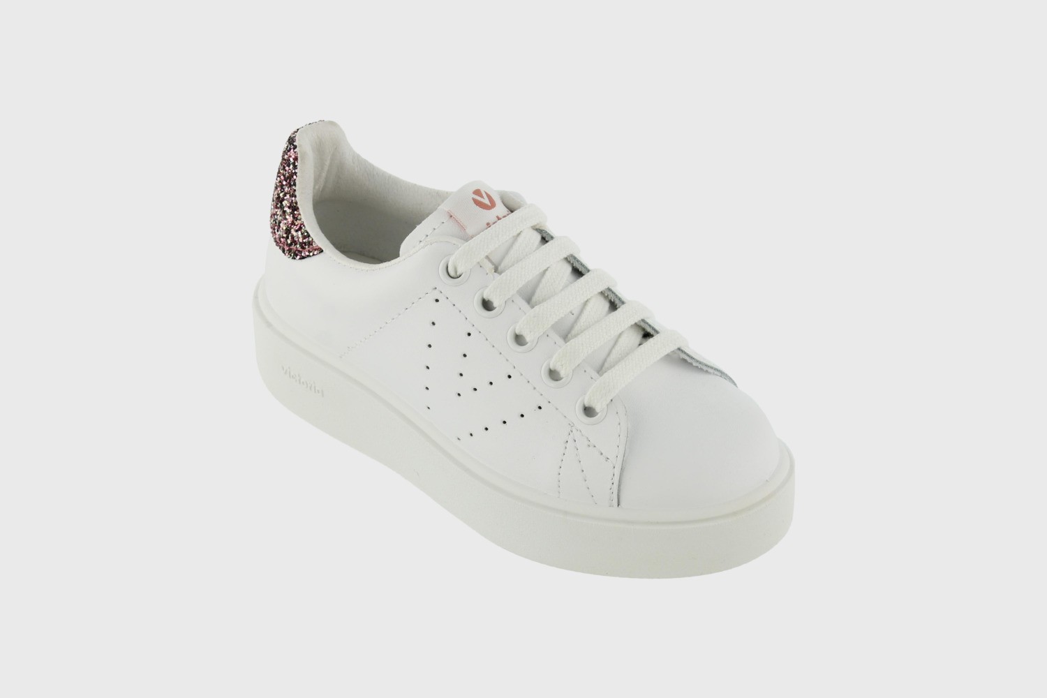Sneaker blanca con glitter en talonera - Victoria