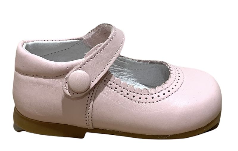 Zapato en piel rosa con velcro MODA SHOES