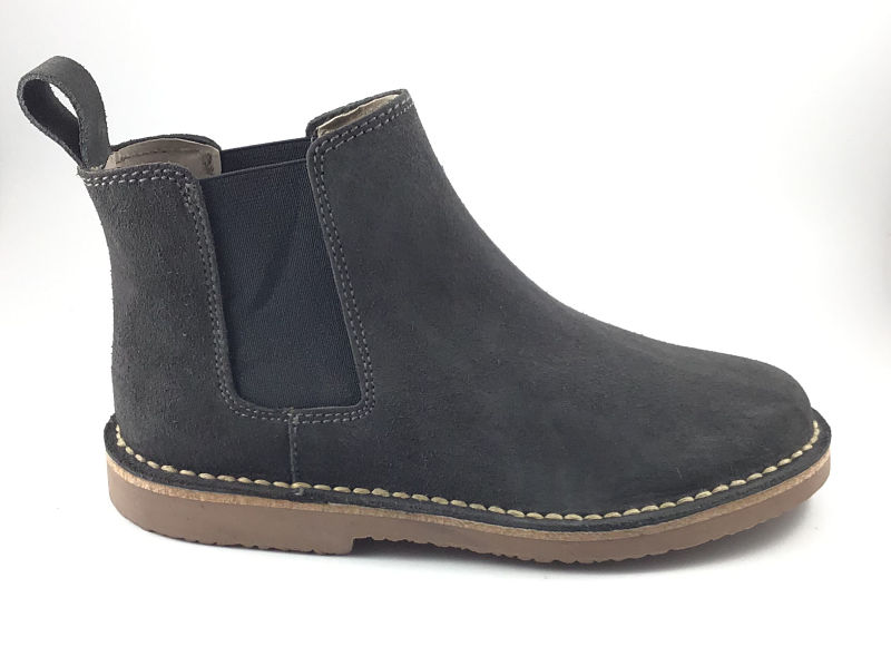 Botín Chelsea de Serraje Gris y elástico gris. Tallas 30 a 43.