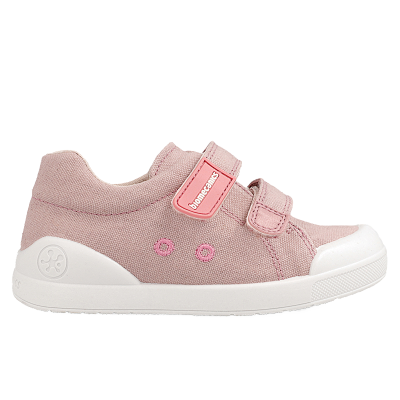 Zapatilla en lona con Velcro Rosa. Tallas 25 a 32.