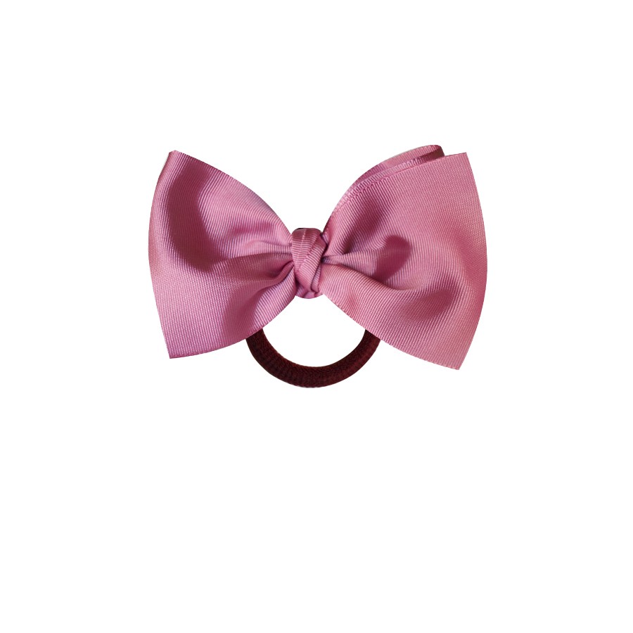 Coletero con lazo en faya rosa maquillaje