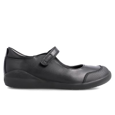 Zapato colegial con refuerzo en piel negro Biomecanics