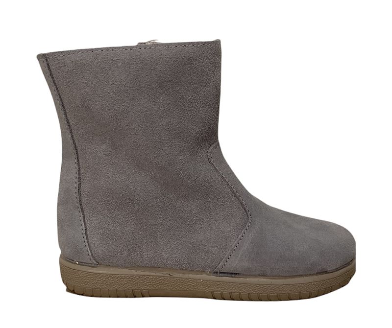 Botita en serraje gris con cremallera VUL PEQUES