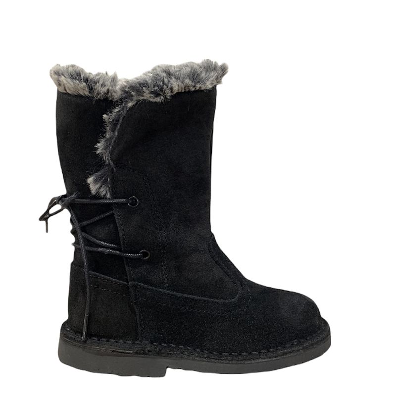 Bota en serraje negro con pelo interior ATXA