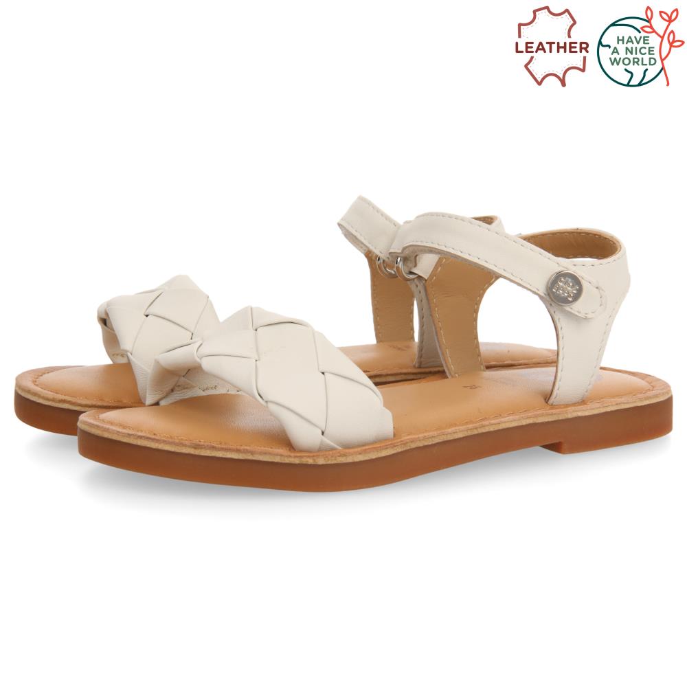 Sandalia trenza acolchada blanco
