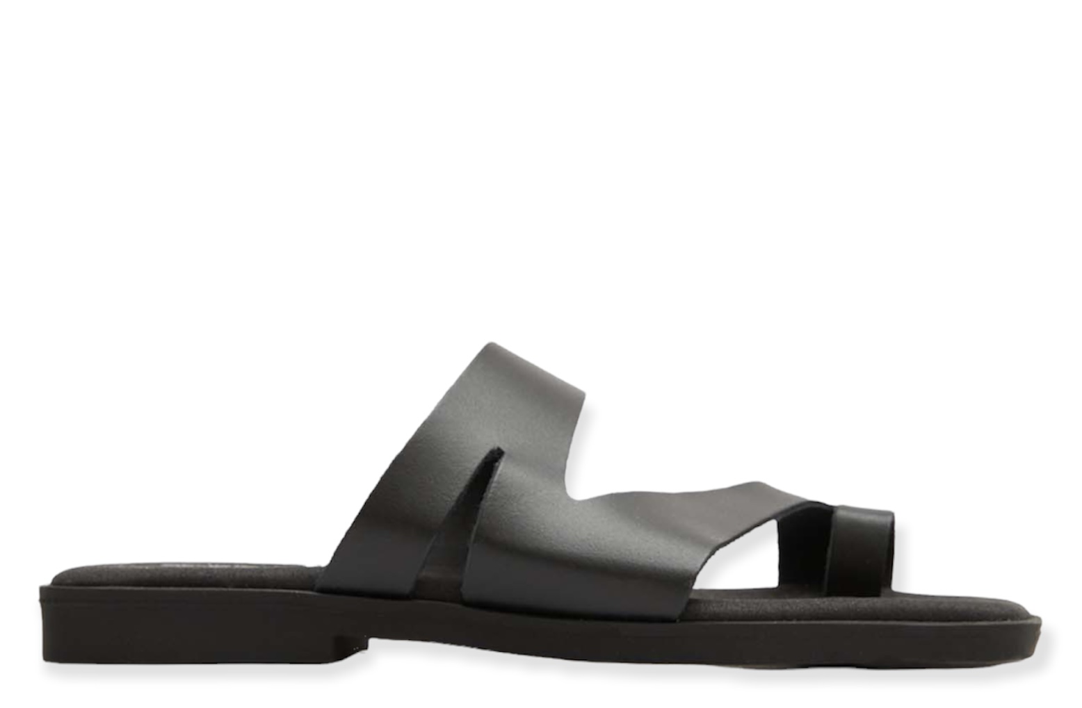 Sandalia en piel negro