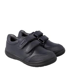 Zapato colegial de piel con velcros GARVALIN