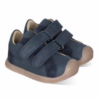 Botita en piel azul marino con velcros