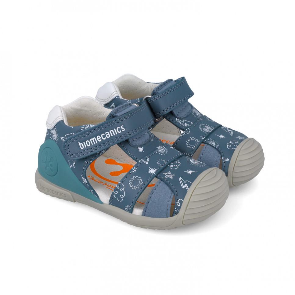 Sandalia Biomecanics azul con velcro