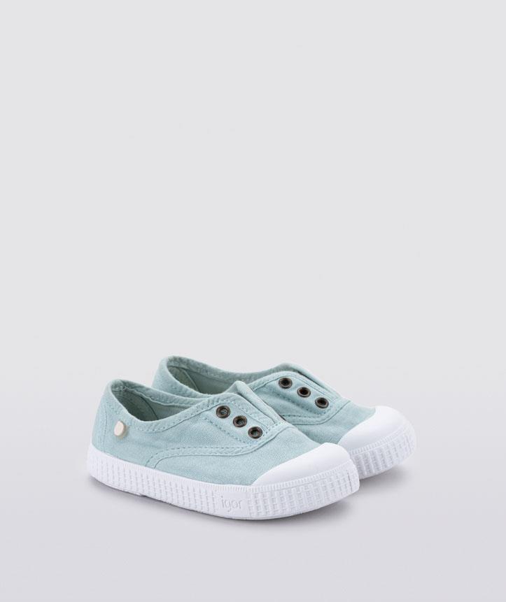 Zapatilla de lona verde menta con elástico IGOR