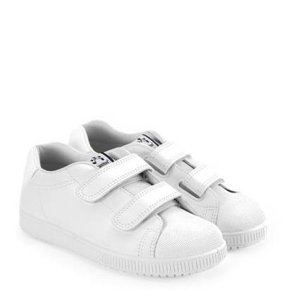 Zapatilla de piel blanco con velcros TITANITOS