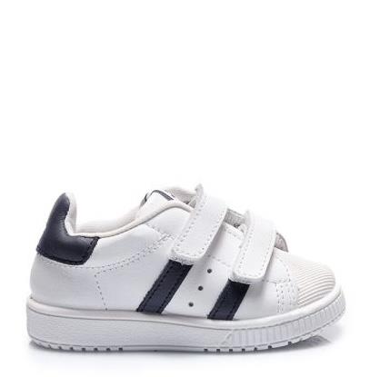 Zapatilla deporte blanco y azul con velcros TITANITOS