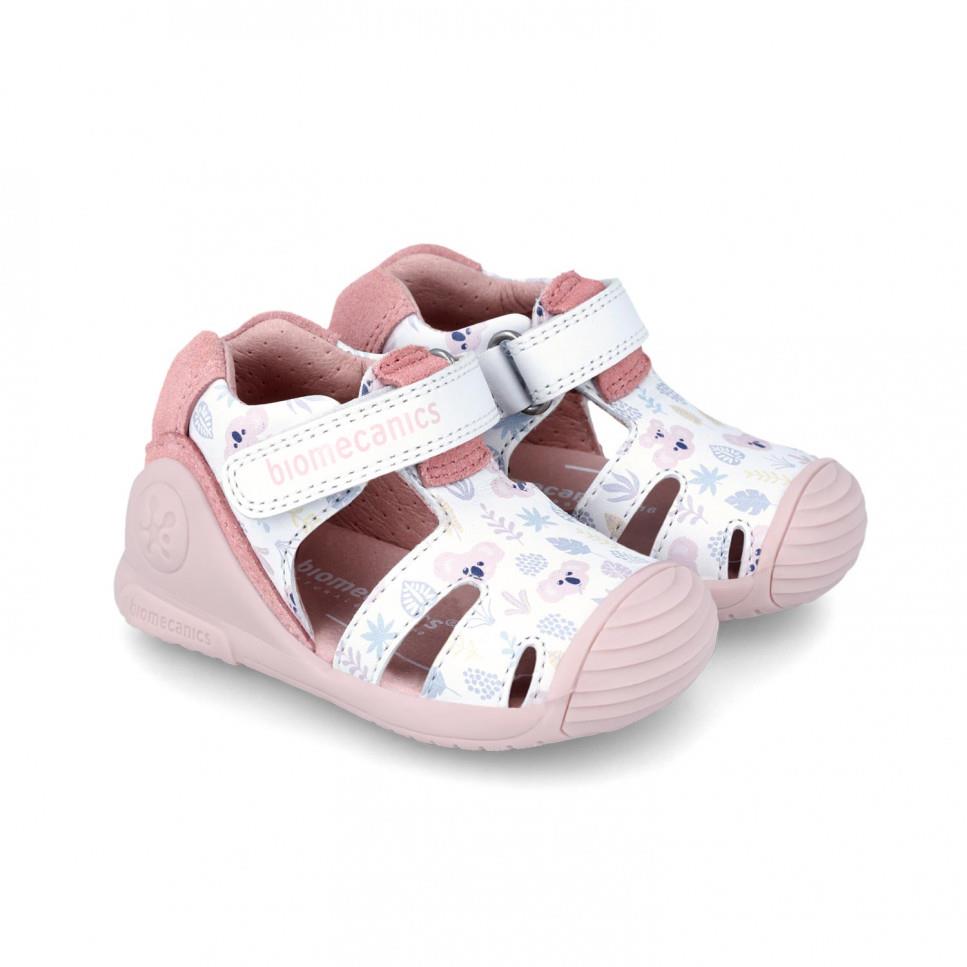 Sandalia de piel blanco con koalas