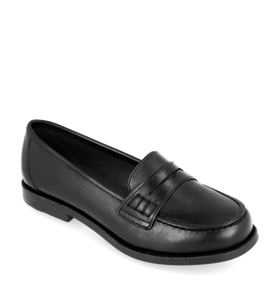 Mocasín de piel negro pala corta GARVALIN