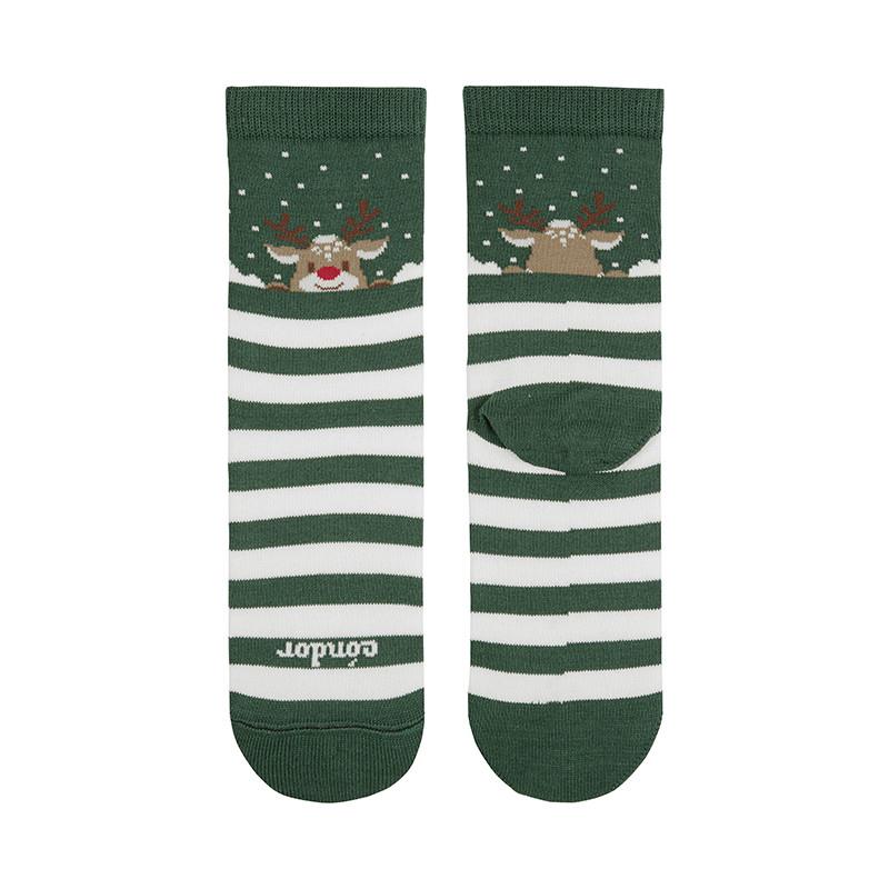 Calcetines navideños reno verde botella CONDOR