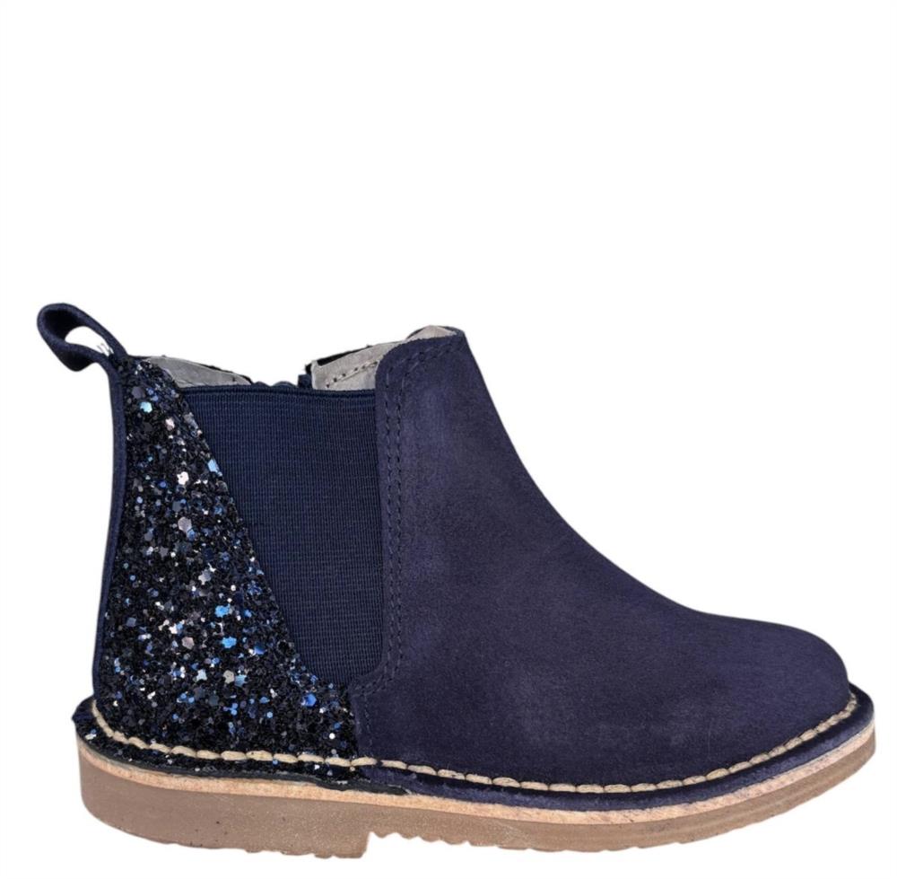 Botin serraje azul con glitter