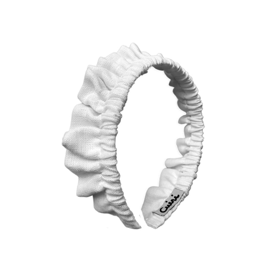 Diadema volante lino blanco CUINI