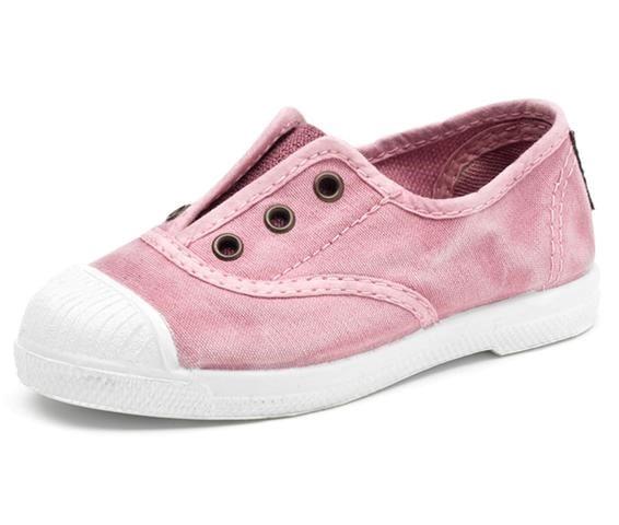 Zapatilla de lona con elástico rosa Natural World