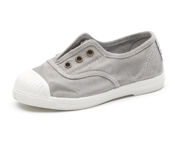 Zapatilla de lona elástico gris Natural World