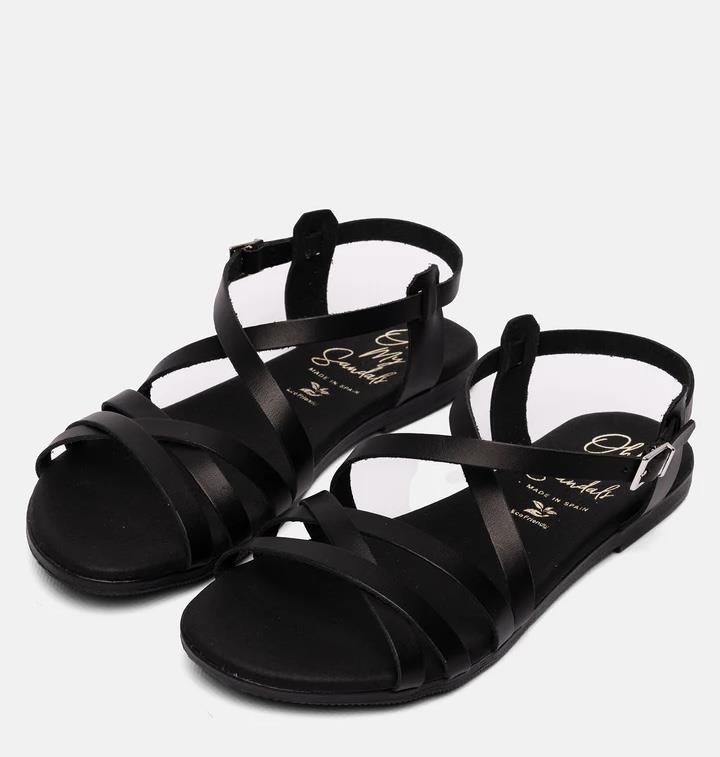 Sandalia de piel negro 
