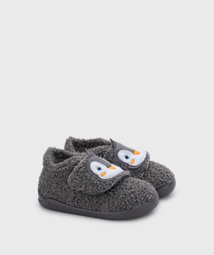 Zapatilla de casa respetuosa gris antracita IGOR
