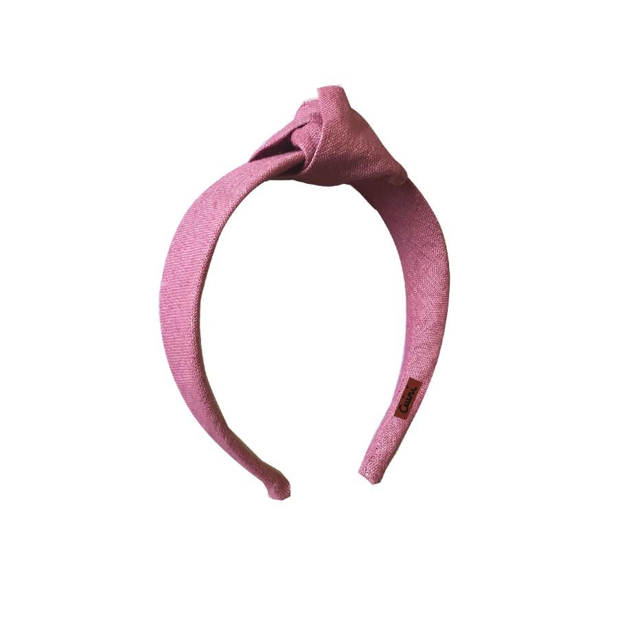 Diadema nudo lino fresa CUINI