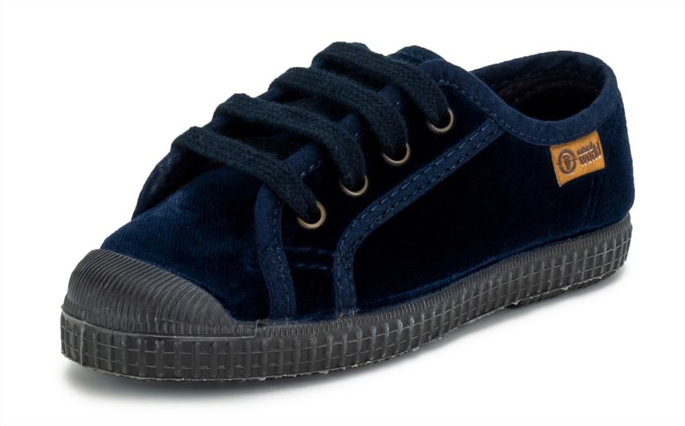 Zapatilla de terciopelo marino con puntera y cordones Natural World
