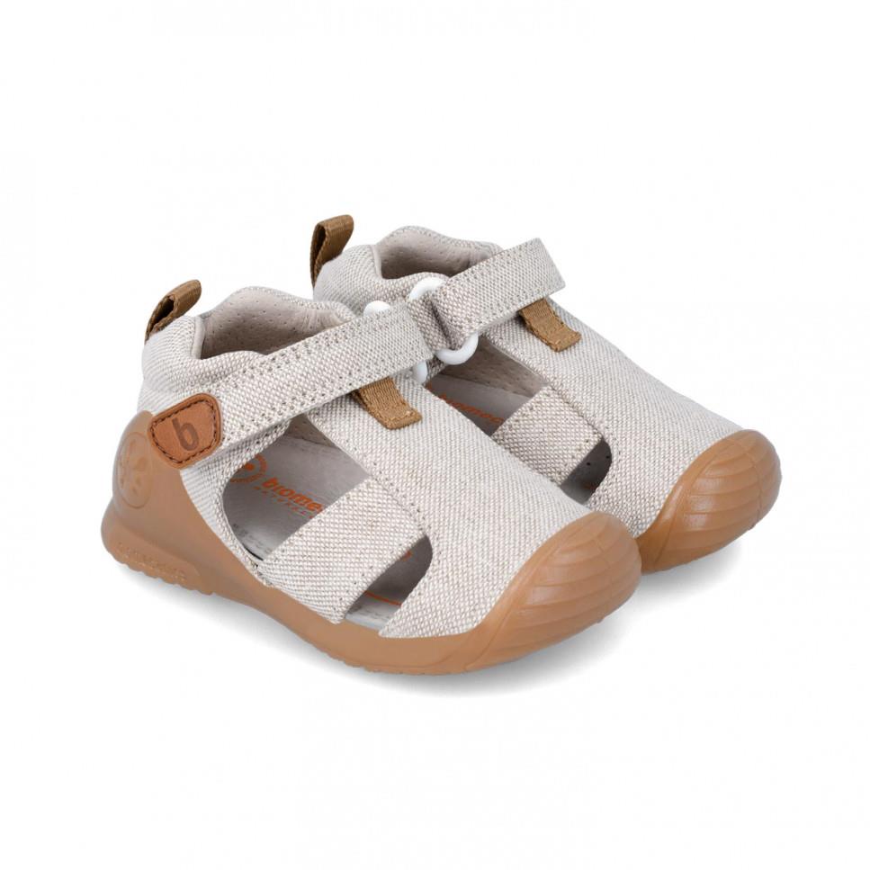 Sandalia de Biomecanics en piqué beige