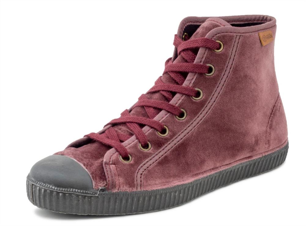 Bota de terciopelo rosa con cordones NATURAL WORLD