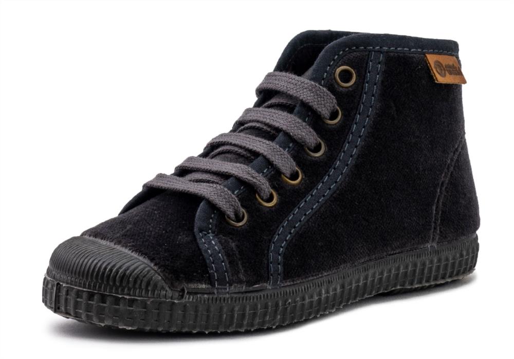 Bota de terciopelo gris con cordones NATURAL WORLD