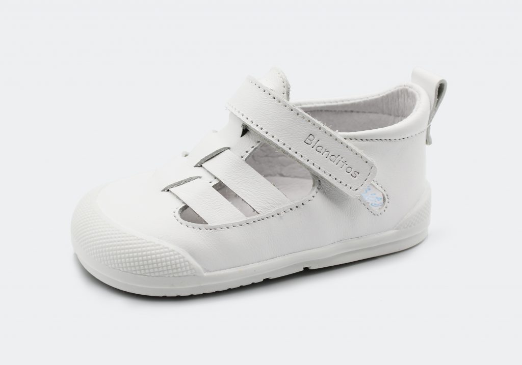 Pepito en piel blanco con velcro CRIOS BLANDITOS