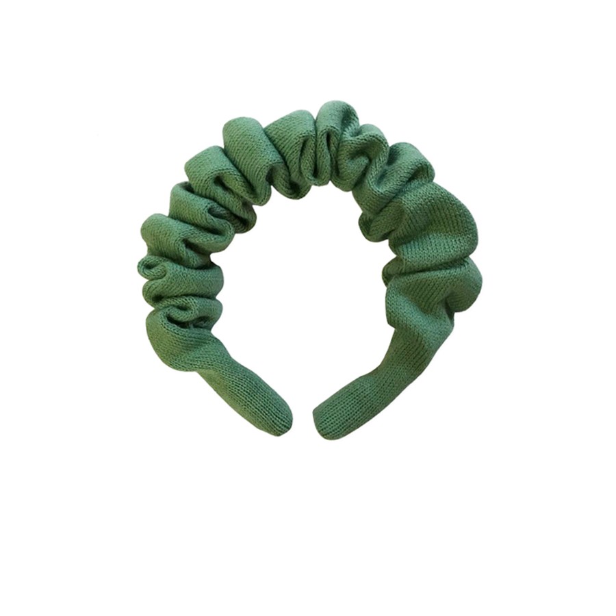 Diadema fruncida lana verde CUINI