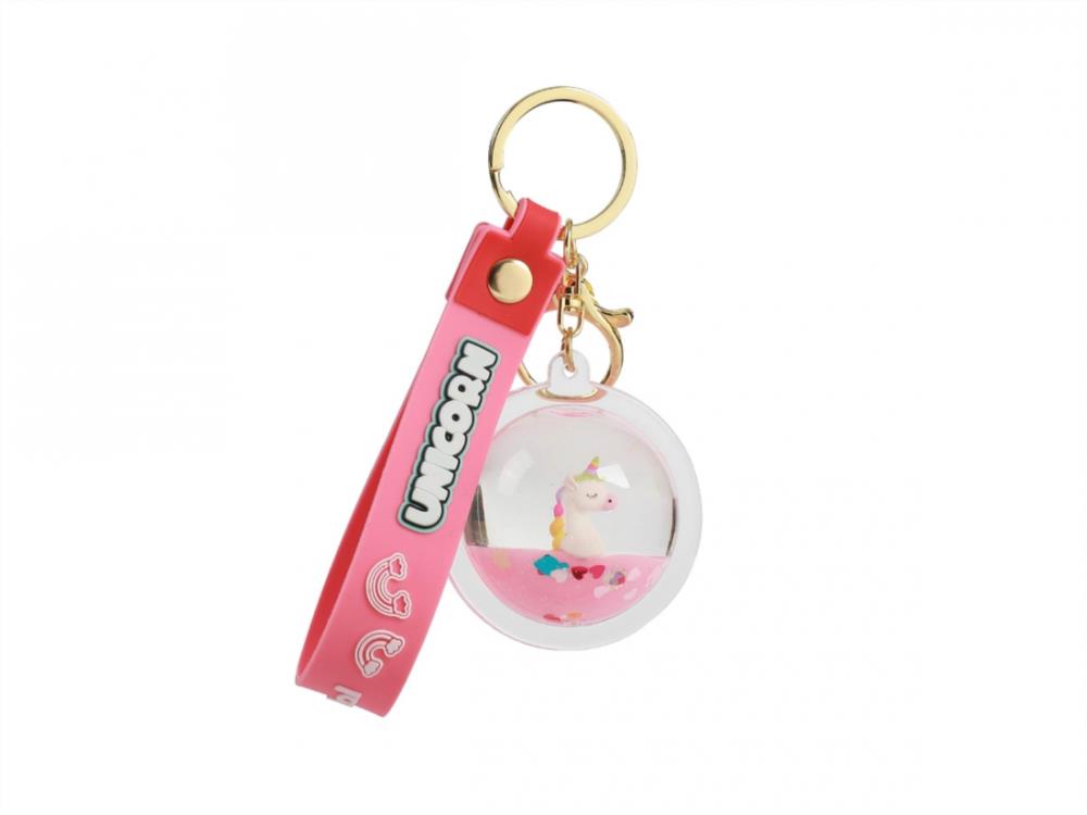 Llavero esfera liquido unicornio