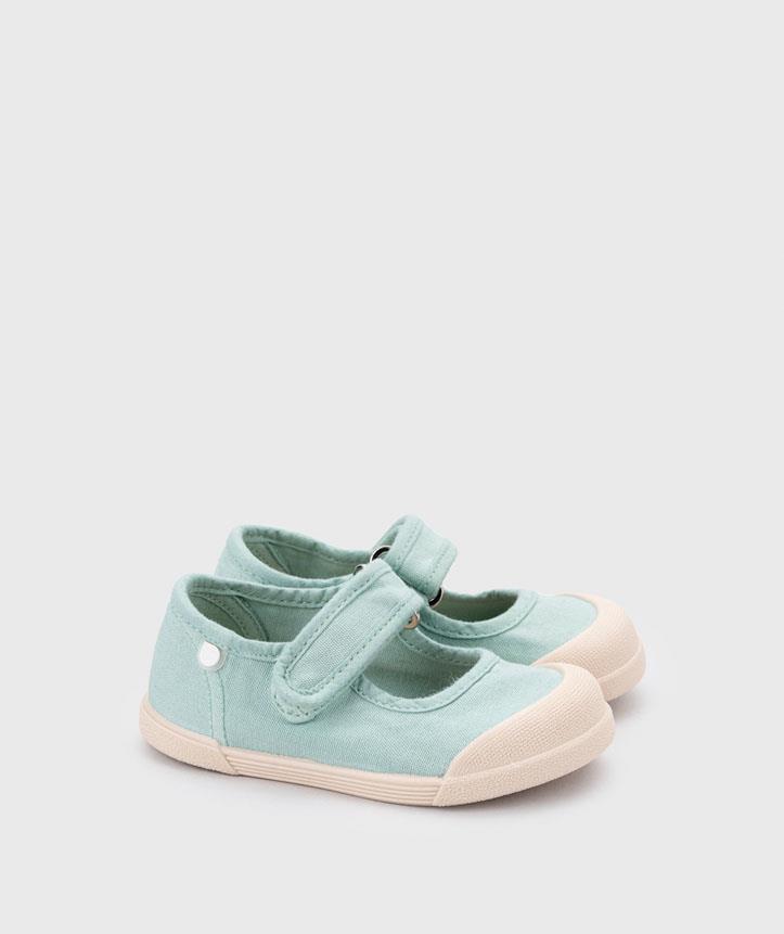 Mercedita de lona con puntera matcha IGOR