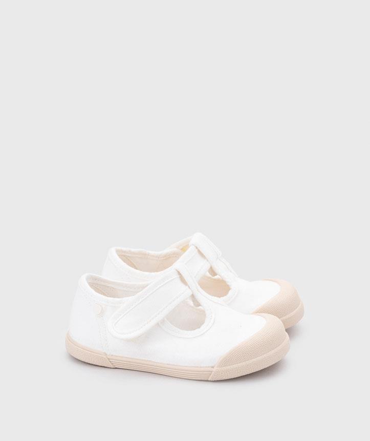 Pepito barefoot con puntera de lona blanco