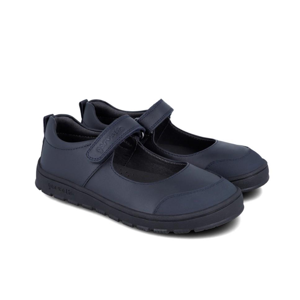 Merceditas barefoot de piel azul marino GARVALIN