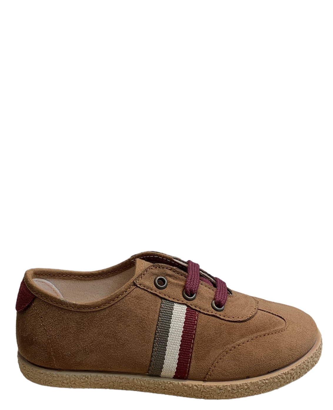 Zapatilla de cordones en serratex cuero y bandera