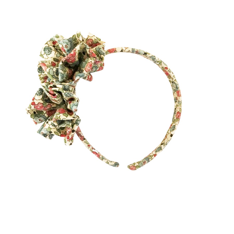 Diadema doble pompon estampado azul